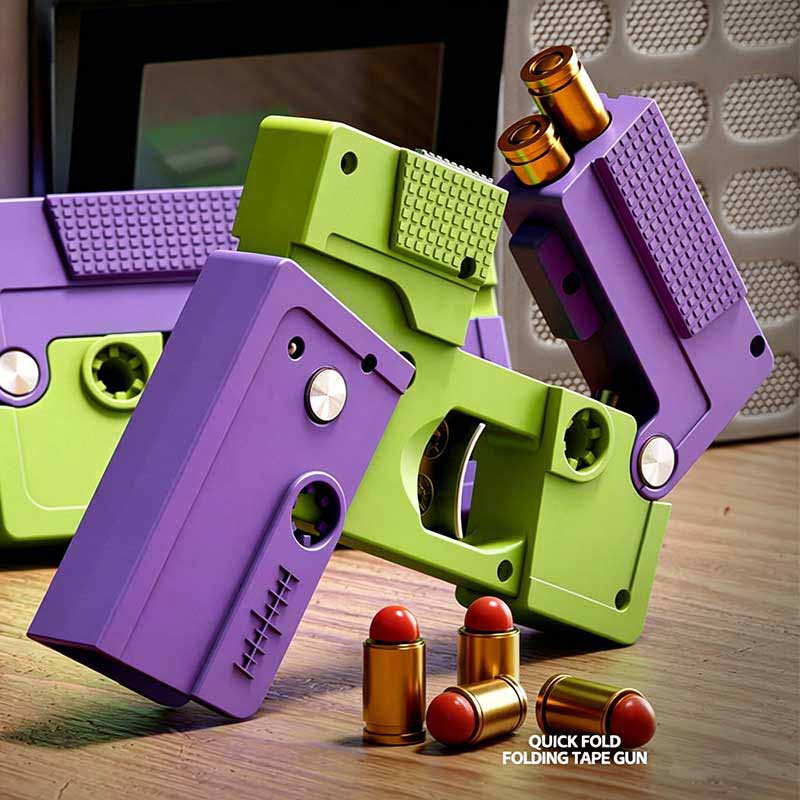 Recorded tape folding triggerless soft-bullet toy pistol | Model 028