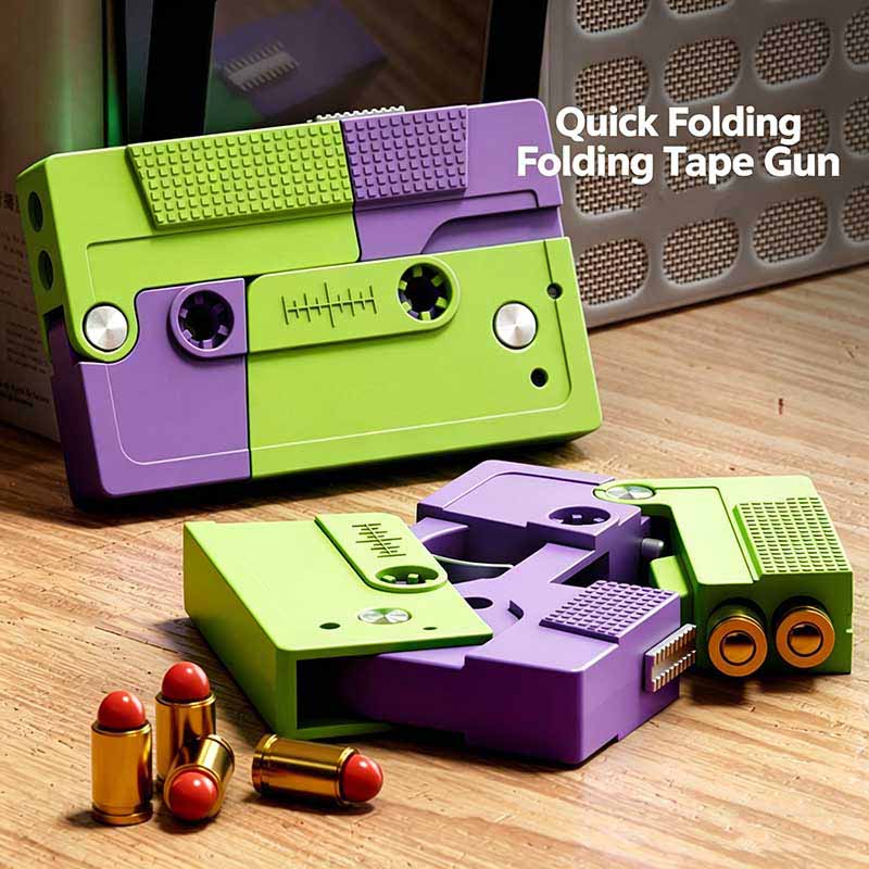Recorded tape folding triggerless soft-bullet toy pistol | Model 028